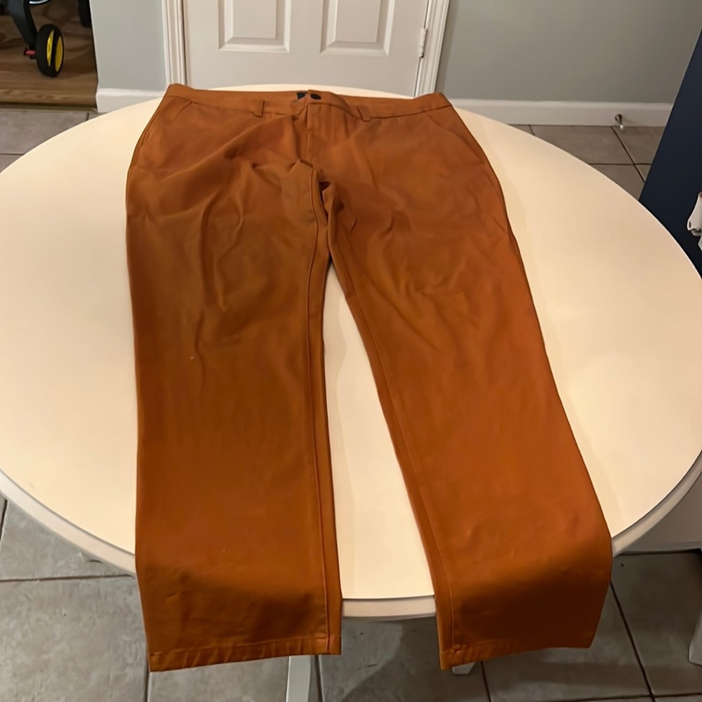 Mens Tech Chino pants. Color Rust